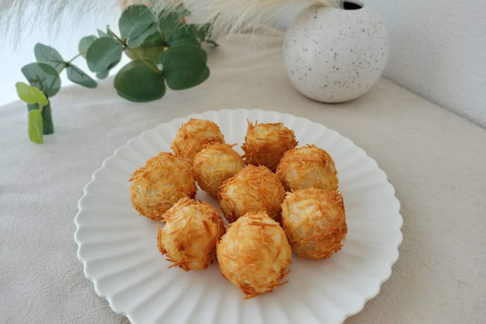 里芋のいが栗揚げ