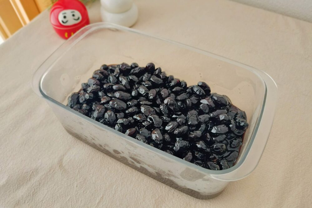 しわしわ固めの黒豆