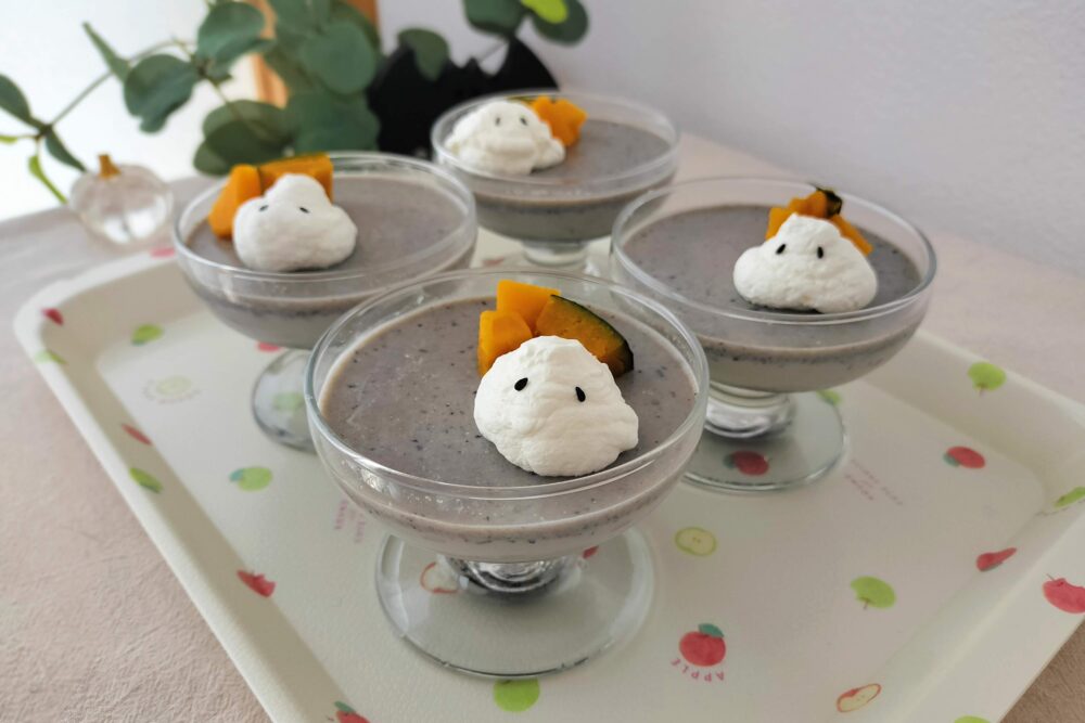 すりごまで作るおばけ黒ゴマプリン