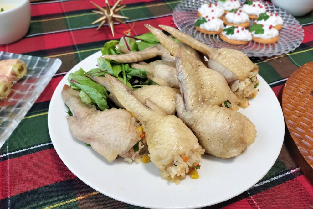 骨抜き手羽先のピラフ詰め