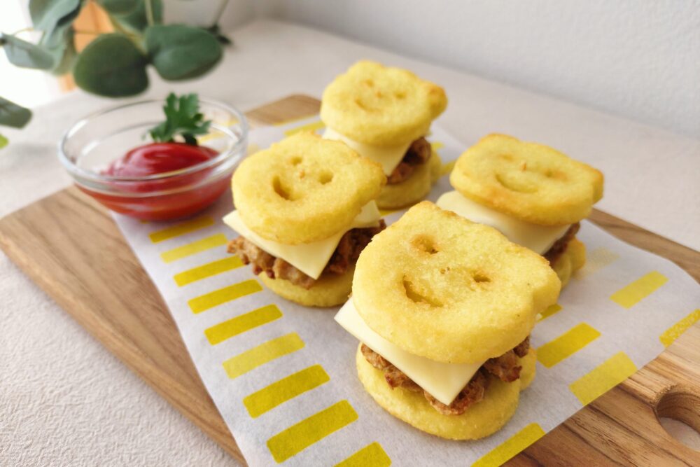 ベアスマイルポテトアレンジでポテトバーガー