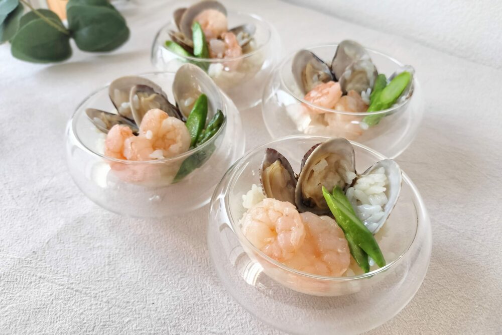 あさりとえびのレンジリゾット