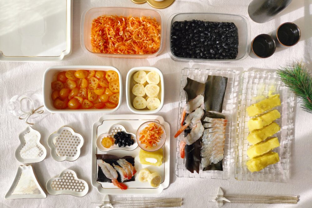 保存容器に作り置きおせち