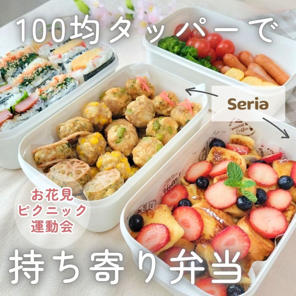 100均セリアのタッパーで持ち寄りピクニック弁当